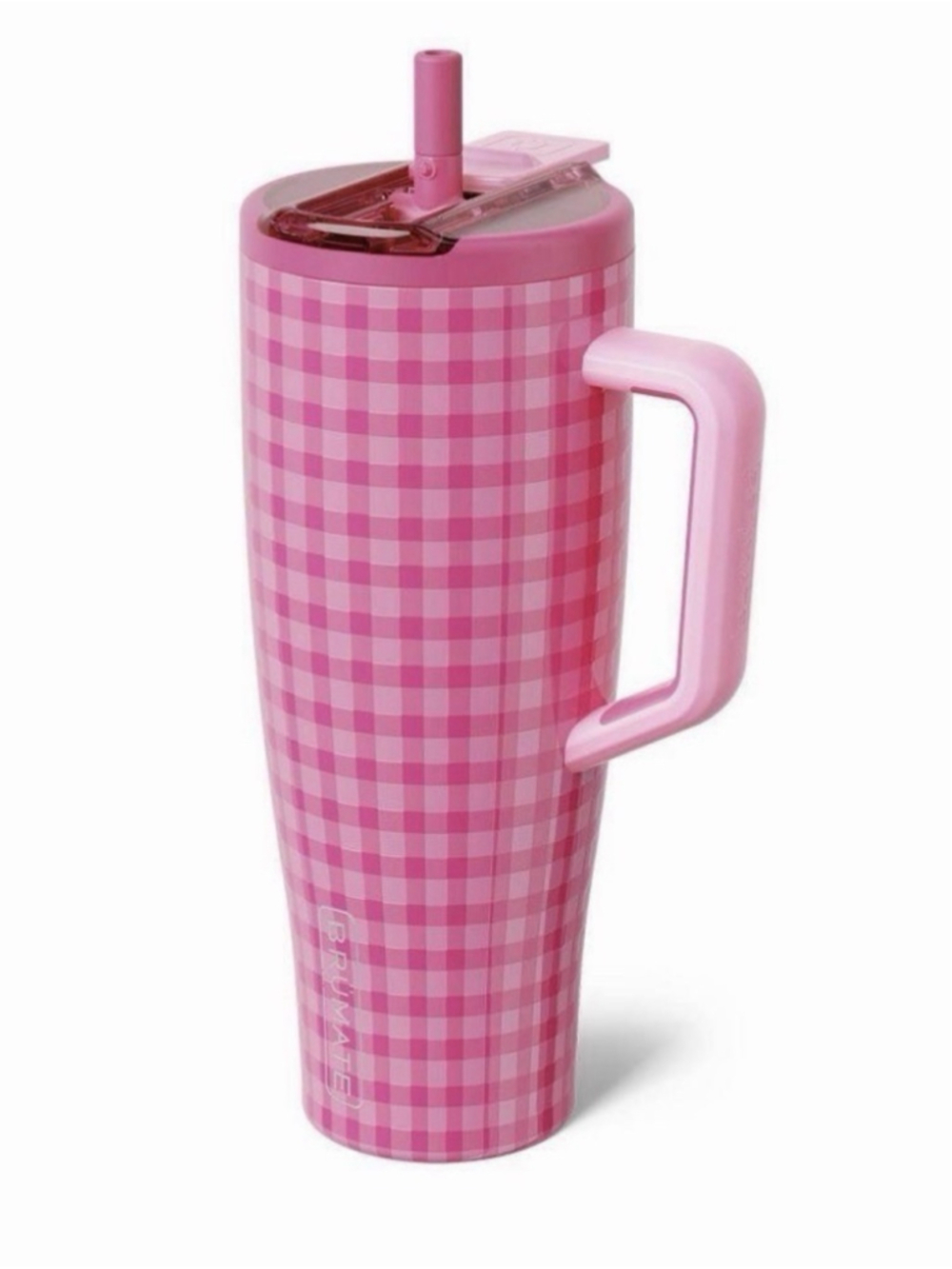 NEW BruMate 40oz Era Flip Straw Tumbler - Pink Gingham